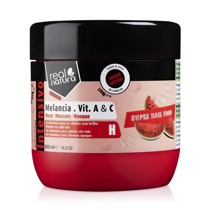 Маска для зволоження волосся Real Natura Super Hair Food Melancia Vitamina A+C, 500 мл
